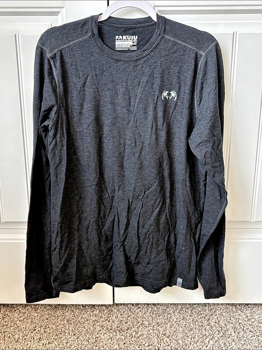 KUIU ULTRA Merino 120 LT LS Crew-T Men's Gray Long Sleeve Tee XL
